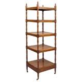 Five-Tiered Mahogany "What Not"  on Castors, c. 1850