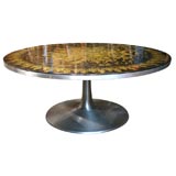 Hand-Painted Pedestal Coffee Table