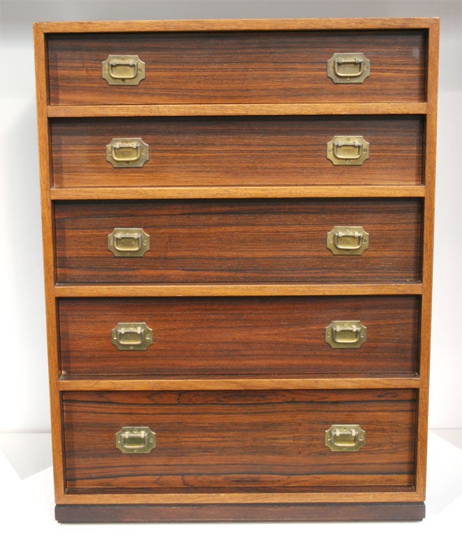 Ole Wanscher Small Rosewood Captain's Dresser