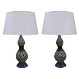 Pair of 1950
S-60
S Blue, Cream, and Gilt Ceramic Lamps