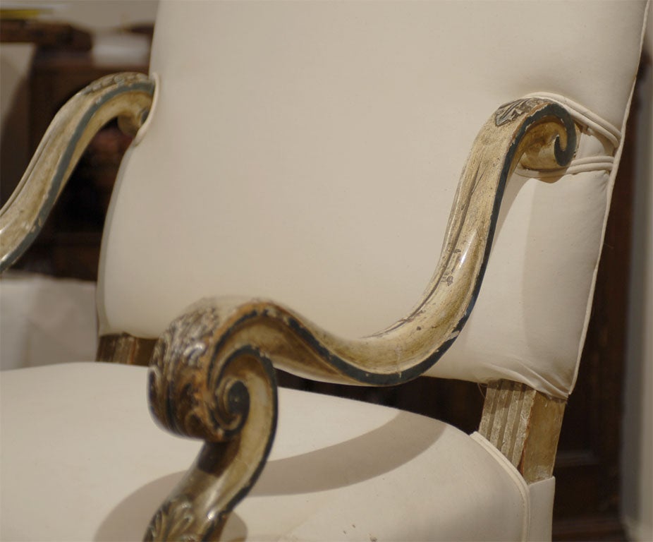 Painted Italian Louis XIV Arm Chair 2