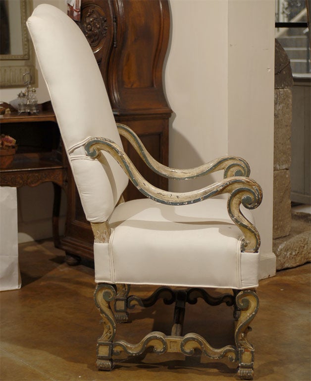 Painted Italian Louis XIV Arm Chair 6
