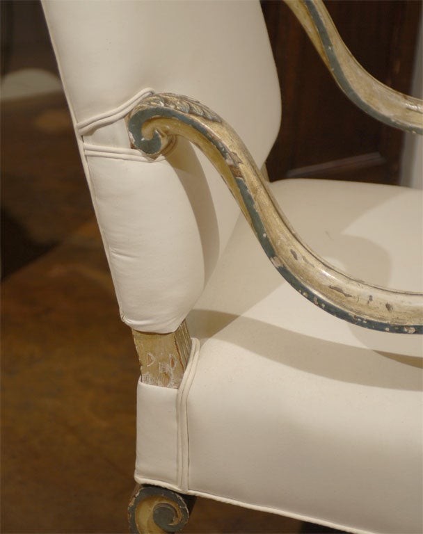 Painted Italian Louis XIV Arm Chair 7