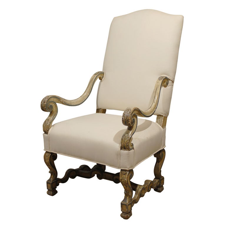 Painted Italian Louis XIV Arm Chair