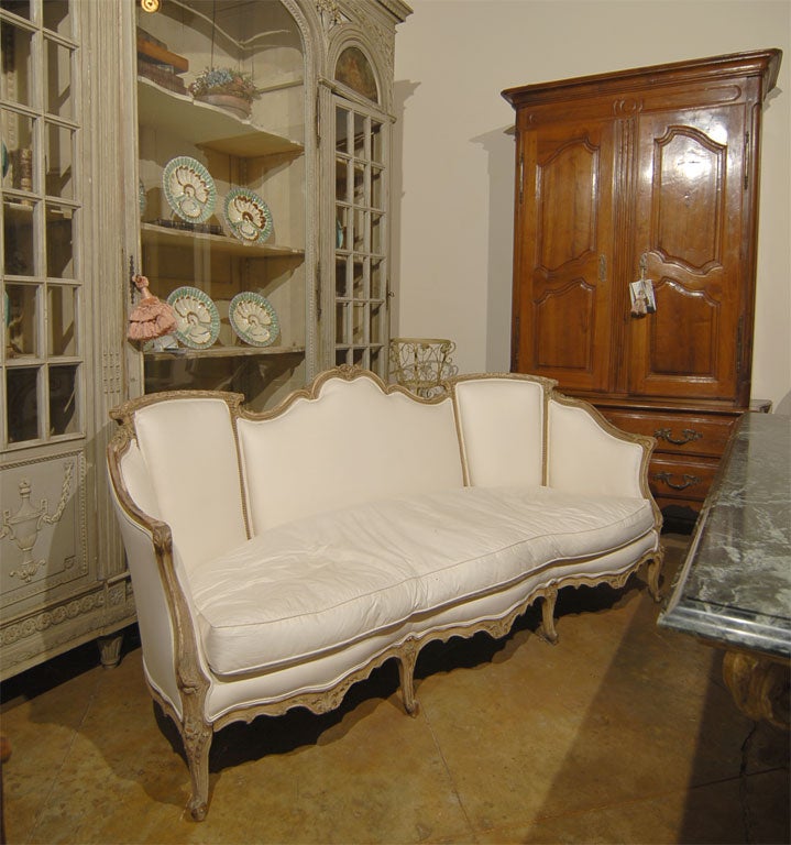 18th Century French  Sofa with Beautiful Carving