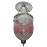 19th Century Anglo Indian Glass Bell Jar With Grape Etching.