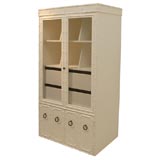 White Faux Bamboo Cabinet