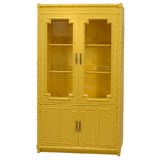 Vintage Faux Bamboo Yellow Cabinet