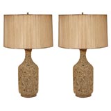 Pair of Vintage Cork Lamps