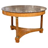 Empire Center Table in Walnut with Marble Top, c. 1820 Empire Center Table in Walnut with Marble Top, c. 1820