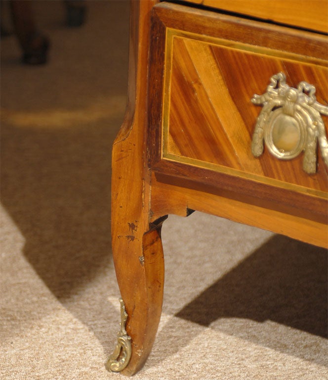 Gilt Louis XVI Inlaid Commode with 