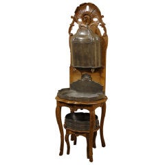 Louis XV Walnut & Pewter Lavabo w/ Original Basin, c. 1740 8