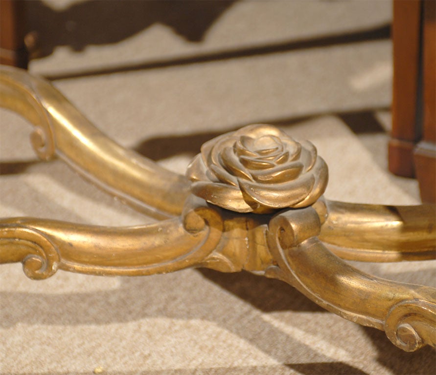 Italian Gilt-Wood Rococo Style Console with Faux Marble Top, c. 1840 In Good Condition In Atlanta, GA