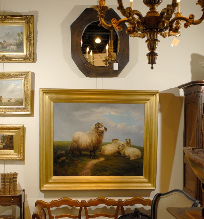 Very Large Oil Painting of Sheep in a landscape