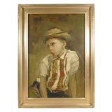 20thC OIL PAINTING OF BOY BY LISTED FLORIDA ARTIST