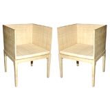 Pair of Grass Cloth Chairs