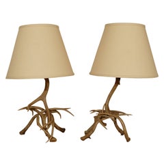 Pair of Antler Lamps