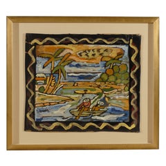 Folk Art Island Painting; Savannah African-American Rudy Bostic