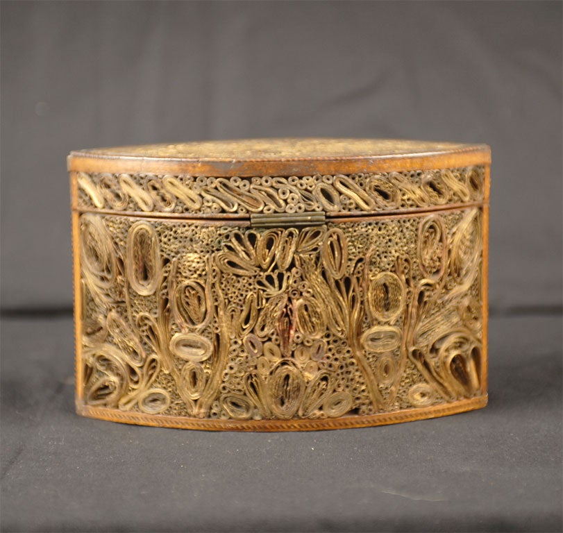 18th Century and Earlier Convex George III period Rolled Paper Tea Caddy, c. 1780