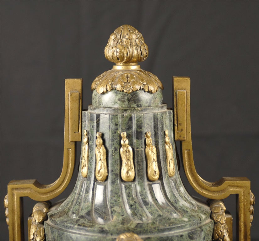 French Gilt-Bronze mounted Green Marble Cassolette, c. 1850 In Good Condition In Atlanta, GA