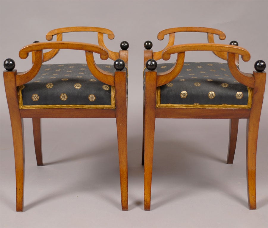 Pair of Biedermeier Stools in Mahogany, c. 1820 In Excellent Condition In Atlanta, GA
