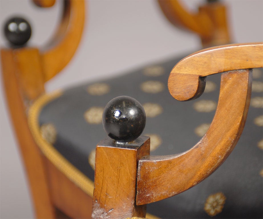 19th Century Pair of Biedermeier Stools in Mahogany, c. 1820