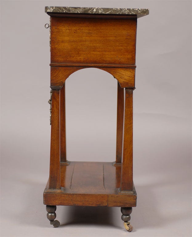 French Chiffonniere in Walnut with Marble Top, circa 1820 For Sale 4