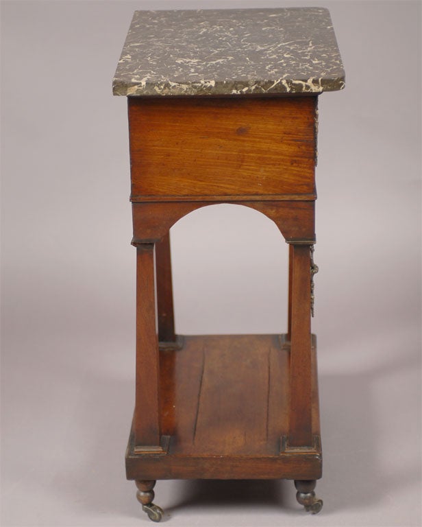 French Chiffonniere in Walnut with Marble Top, circa 1820 For Sale 6