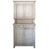 19THC  WHITE CUPBOARD IN ORIGINAL WHITE PAINT