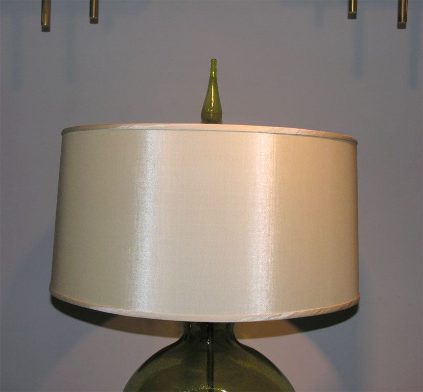 Pair of Modernist Art Glass Table Lamps by Blenko 2