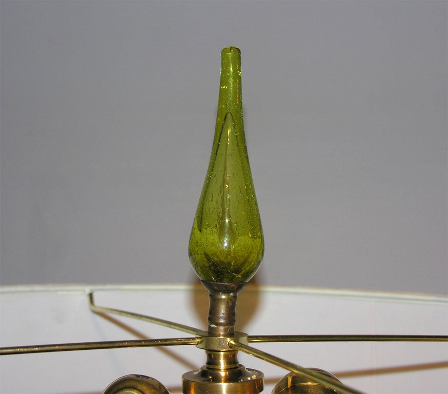 Pair of Modernist Art Glass Table Lamps by Blenko 1