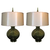Pair of Modernist Art Glass Table Lamps by Blenko