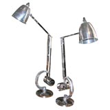 Vintage Pair of 20th Century English Chrome Angle Poise Lamps