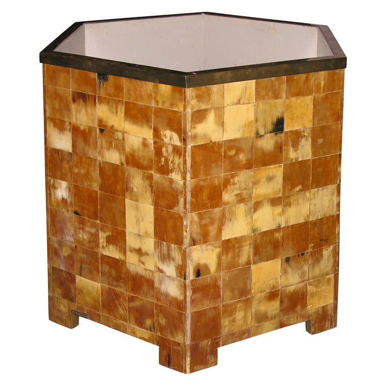 American Hexagonal Tortoiseshell Jardinière from The Rudolph Collection For Sale