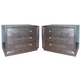 Pair of Silver & Lucite Chests