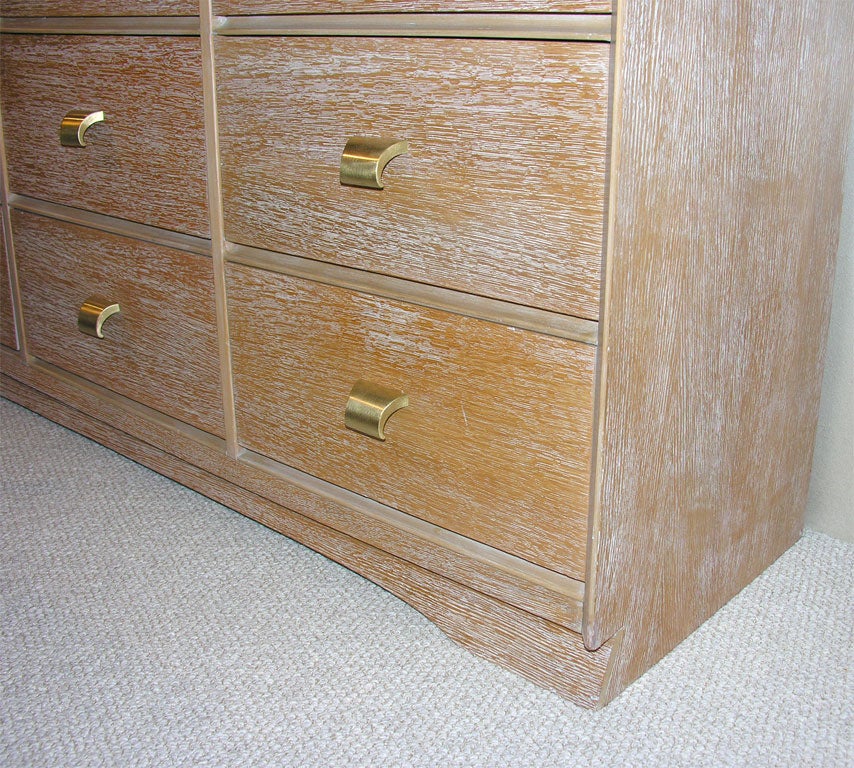 Mont Style Limed Oak Dresser with Satin Brass Pulls