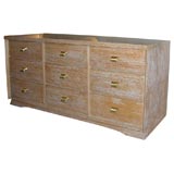 Mont Style Limed Oak Dresser with Satin Brass Pulls