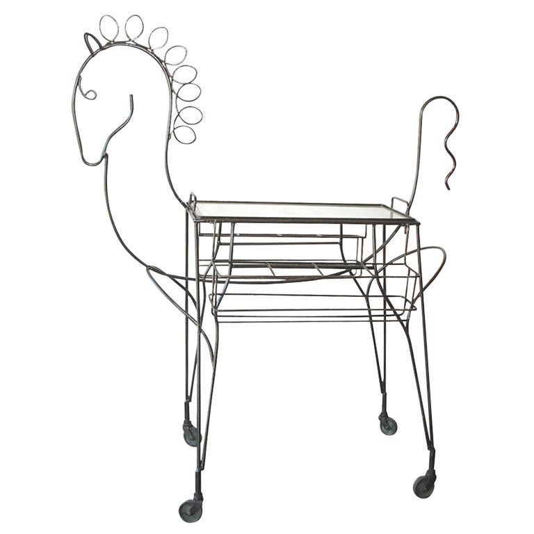 Frederic Weinberg iron horse bar  cart.