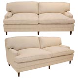 Pair of Tailored Loose Cushion Sofas