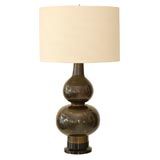 Brass and Polished Wood Table Lamp designed by Edith Norton