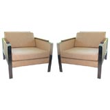 Pair of Milo Baughman Chrome Frame Chairs