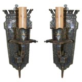Pair of Bronze Mission Style Sconces