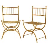 Pair Of Brass Side Chairs