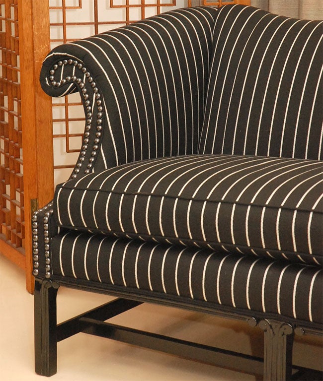 Lacquered Striped Chippendale Sofa