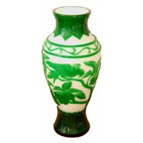 Green and White Vase
