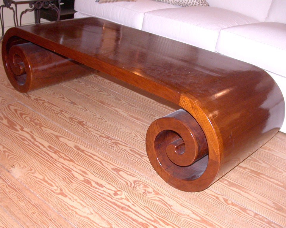 Chinese Scroll Coffee Table In Excellent Condition In Southampton, NY