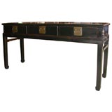 Chinese Elmwood Black Lacquer Console