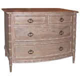 Limed Oak Chest of Drawers with Faux Bamboo Details