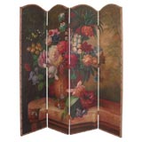 Magnificent Floral Painted Screen
