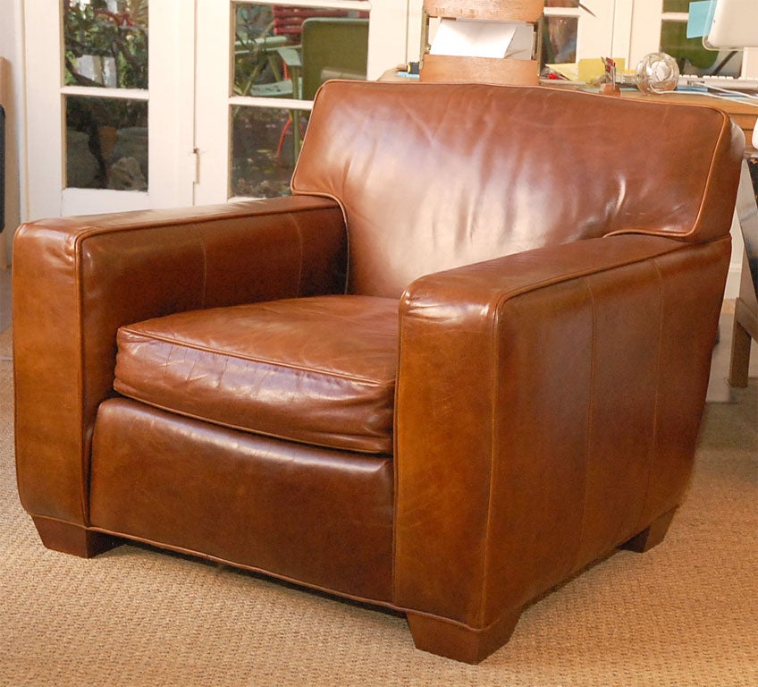 Pair of  Leather Club Chairs